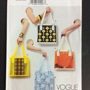 Vogue V8917 Tote Bag Purse Sewing Pattern One Size Accessories DIY Craft UNCUT